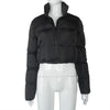 Durable Faux PU Leather Bubble Puffer Winter Warm Jacket Women Coats Long Sleeve Outerwear Zipper Casual Slim jacket by Stevvex