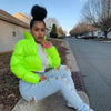 Durable Faux PU Leather Bubble Puffer Winter Warm Jacket Women Coats Long Sleeve Outerwear Zipper Casual Slim jacket by Stevvex