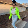 Durable Faux PU Leather Bubble Puffer Winter Warm Jacket Women Coats Long Sleeve Outerwear Zipper Casual Slim jacket by Stevvex