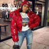 Durable Faux PU Leather Bubble Puffer Winter Warm Jacket Women Coats Long Sleeve Outerwear Zipper Casual Slim jacket by Stevvex