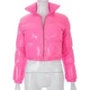 Durable Faux PU Leather Bubble Puffer Winter Warm Jacket Women Coats Long Sleeve Outerwear Zipper Casual Slim jacket by Stevvex