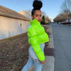 Durable Faux PU Leather Bubble Puffer Winter Warm Jacket Women Coats Long Sleeve Outerwear Zipper Casual Slim jacket by Stevvex