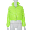 Durable Faux PU Leather Bubble Puffer Winter Warm Jacket Women Coats Long Sleeve Outerwear Zipper Casual Slim jacket by Stevvex