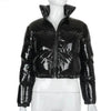 Durable Faux PU Leather Bubble Puffer Winter Warm Jacket Women Coats Long Sleeve Outerwear Zipper Casual Slim jacket by Stevvex