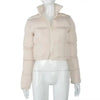 Durable Faux PU Leather Bubble Puffer Winter Warm Jacket Women Coats Long Sleeve Outerwear Zipper Casual Slim jacket by Stevvex