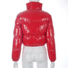 Durable Faux PU Leather Bubble Puffer Winter Warm Jacket Women Coats Long Sleeve Outerwear Zipper Casual Slim jacket by Stevvex