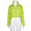 Durable Faux PU Leather Bubble Puffer Winter Warm Jacket Women Coats Long Sleeve Outerwear Zipper Casual Slim jacket by Stevvex