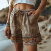 Women’s Retro Drawstring Loose Casual Shorts by FitiqueFit