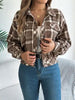 Classic Plaid Button Up Long Sleeve Jacket Women Cozy Trendy Everyday Wear Simple Jacket by Stevvex