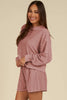Blossom Checkered Textured Long Sleeve Top and Shorts Set by Wild and Free Boutique
