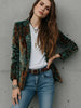 Women’s Printed Suit Jacket with Lining – Autumn Winter Casual Commuter Blazer by FitiqueFit