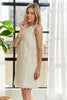 Applique Round Neck Sleeveless Shift Dress For Summer – Classy, Sophisticated, Fashionable, Flattering, Stylish, Timeless Elegance by Stevvex