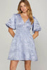 New Crinkle Woven V-Neck Balloon Sleeve Mini Dress – Chic and Feminine Mini Dress with Crinkle Woven Fabric, V-Neckline, and Trendy Balloon Sleeves by Stevvex