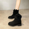 Women’s Suede Chunky Heel Slimming Ankle Boots by FitiqueFit
