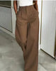 Women's Loose Flowing Straight-Leg Floor-Length Pants by FitiqueFit