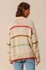 SO ME Loose Fit Multi Stripe Open Front Cardigan by FitiqueFit