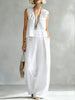 Women's Sleeveless Cotton-Linen Shirt & Pants Set – Urban 2-Piece by FitiqueFit