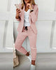 Lapel Blazer & Drawstring Trousers OL Suit – 12 Colors XS–3XL by FitiqueFit