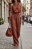 Women's Sleeveless Backless Lace-Up Halter Wide-Leg Jumpsuit by FitiqueFit