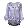 Women’s V-Neck 3/4 Sleeve Button-Front Tunic Blouse by FitiqueFit