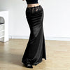Women's Patchwork Solid Color Buttocks Wrapped Fishtail Skirt