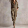 Notched Lapel Wide-leg Jumpsuit by FitiqueFit