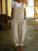 Women's Vintage High-Waist Straight-Leg Overalls – Sleeveless Suspender Jumpsuit by FitiqueFit