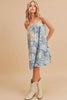 New Summer Printed Ruffled Hem Square Neck Mini Cami Dress For Women – Stylish and Chic Square Neck Mini Dress with Feminine Ruffled Hem by Stevvex