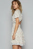 New Summer Cutout Back Frill Floral V-Neck Short Sleeve Mini Dress For Women Fluttering, Chic, Feminine, and Playful Dress with Floral Print and Back Cutout for a Flirty and Elegant Look by Stevvex