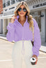 Drawstring Zip Up Dropped Shoulder Outerwear