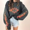 Round Neck Print Long Sleeves Sweater For Women Fall Winter Coat