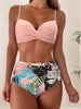 Tropical Vibe High Waist Bikini Set – Flirty V-Neck Swimsuit with Layered Colorblock High Cut Bottom Crisscross Strap Detail & Ultra-Stretch Comfort – Women's Two Piece Swimwear for Summer Beach Pool & Vacation Fun by Stevvex