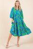 New Summer Tiered Printed Collared Neck Midi Dress – Chic and Sophisticated Midi Dress with Layered Design and Polished Collared Neckline by Stevvex