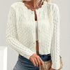 Women's Solid Color Elegant Round Neck Cardigan Top by FitiqueFit