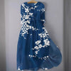 Creative Floral Shading Three-quarter Sleeve Dress