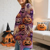 Women’s Hollow Out Batwing Top – Halloween Pumpkin Print Blouse by FitiqueFit