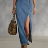 Button-Front Sleeveless Denim-Style Dress – Vintage, S–XXL by FitiqueFit