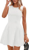 Sleeveless Solid Color Pleated Dress | Flared Midi Casual by FitiqueFit
