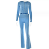 Long Sleeve Sweater And High Waist Long Pants Set by FitiqueFit