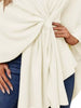 Solid Color Tie-Front Knit Cape Top by Wild and Free Boutique