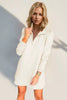 Double Take Textured Zip Long Sleeve Dress Classic Zip-Up Dress for Women Comfortable Outdoor Dress by Stevvex