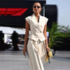 Women’s Elegant Sleeveless Waist-Cinching Two Piece Suit Set by FitiqueFit