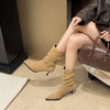 Pointed Toe Suede Stiletto Heel Ankle Boots Women by FitiqueFit