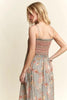Smocked Printed Square Neck Tie Shoulder Cami Dress For Women – Trendy Smocked Cami Dress with Square Neckline, Tie Shoulders, and Playful Print for a Chic Summer Look by Stevvex