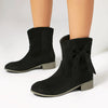 Low Heel Suede Large Size Sweet Bow Casual Boots by FitiqueFit