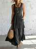 Women's Cotton Linen Sleeveless Loose Maxi Dress by FitiqueFit
