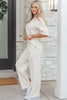 Rose Checkered Print Half Sleeve Tee 2pcs Lounge Pant Set by Wild and Free Boutique