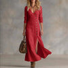 Casual Cotton Linen Long Sleeve Women’s Dress by FitiqueFit