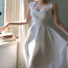 Niche High Sense Dignified Goddess Fan High End Light Luxury Square Collar Socialite Fairy Long Dress Female