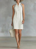Women’s Sleeveless Button-Up Collar Shirt Dress by FitiqueFit
